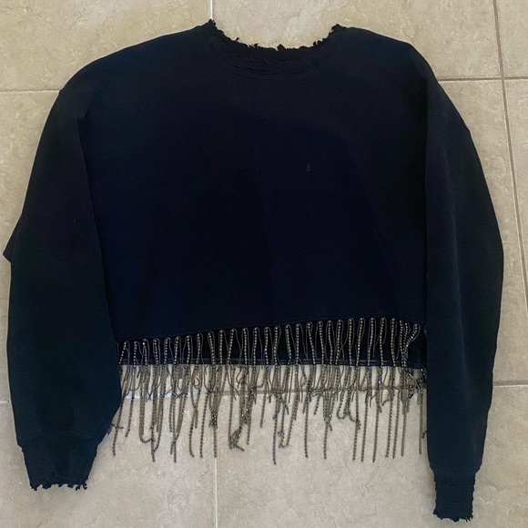 LF Carmar Fringe Crop Sweatshirt - Picture 1 of 5